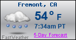 Weather Forecast for Fremont, CA