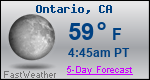 Weather Forecast for Ontario, CA