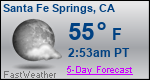 Weather Forecast for Santa Fe Springs, CA