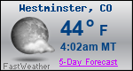 Weather Forecast for Westminster, CO