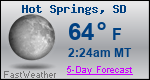 Weather Forecast for Hot Springs, SD
