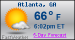 Weather Forecast for Atlanta, GA