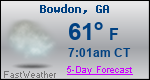 Weather Forecast for Bowdon, GA