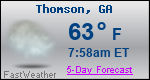 Weather Forecast for Thomson, GA