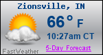 Weather Forecast for Zionsville, IN