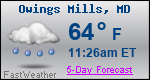 Weather Forecast for Owings Mills, MD