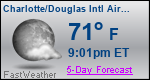 Weather Forecast for Charlotte/Douglas International Airport, NC