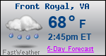 Weather Forecast for Front Royal, VA