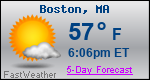 Weather Forecast for Boston, MA