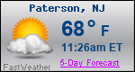 Weather Forecast for Paterson, NJ