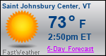 Weather Forecast for Saint Johnsbury Center, VT