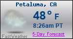 Weather Forecast for Petaluma, CA