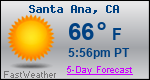 Weather Forecast for Santa Ana, CA