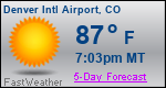 Weather Forecast for Denver International Airport, CO