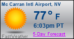 Weather Forecast for Mc Carran International Airport, NV