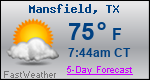Weather Forecast for Mansfield, TX
