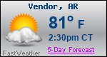 Weather Forecast for Vendor, AR