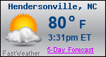 Weather Forecast for Hendersonville, NC