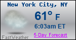 Weather Forecast for New York, NY