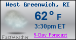 Weather Forecast for West Greenwich, RI