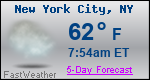 Weather Forecast for New York, NY