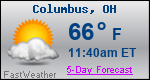 Weather Forecast for Columbus, OH