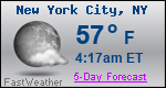 Weather Forecast for New York, NY