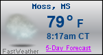 Weather Forecast for Moss, MS