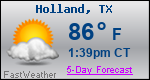 Weather Forecast for Holland, TX