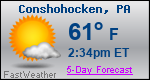 Weather Forecast for Conshohocken, PA