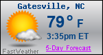 Weather Forecast for Gatesville, NC
