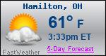 Weather Forecast for Hamilton, OH