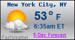 Weather Forecast for New York, NY