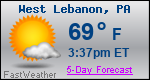 Weather Forecast for West Lebanon, PA