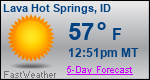 Weather Forecast for Lava Hot Springs, ID