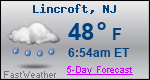 Weather Forecast for Lincroft, NJ