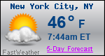 Weather Forecast for New York, NY