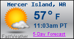 Weather Forecast for Mercer Island, WA