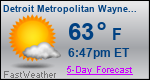 Weather Forecast for Detroit Metropolitan Wayne County Airport, MI