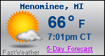 Weather Forecast for Menominee, MI