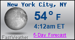 Weather Forecast for New York, NY