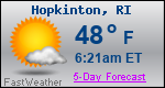 Weather Forecast for Hopkinton, RI