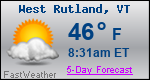 Weather Forecast for West Rutland, VT