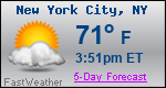 Weather Forecast for New York, NY