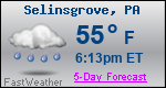 Weather Forecast for Selinsgrove, PA
