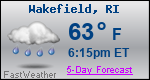 Weather Forecast for Wakefield, RI
