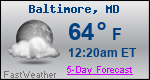 Weather Forecast for Baltimore, MD