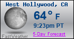 Weather Forecast for West Hollywood, CA