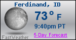 Weather Forecast for Ferdinand, ID