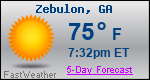 Weather Forecast for Zebulon, GA
